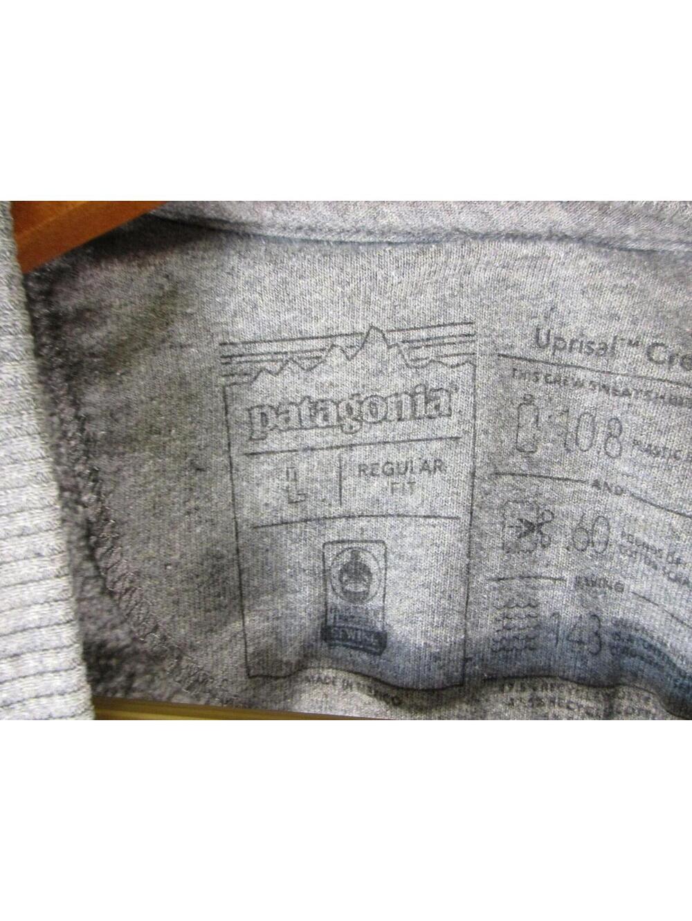 Patagonia Sweatshirt Mens L Gray Crewneck Logo Pullover Regular Fleece Casual - Picture 4 of 6